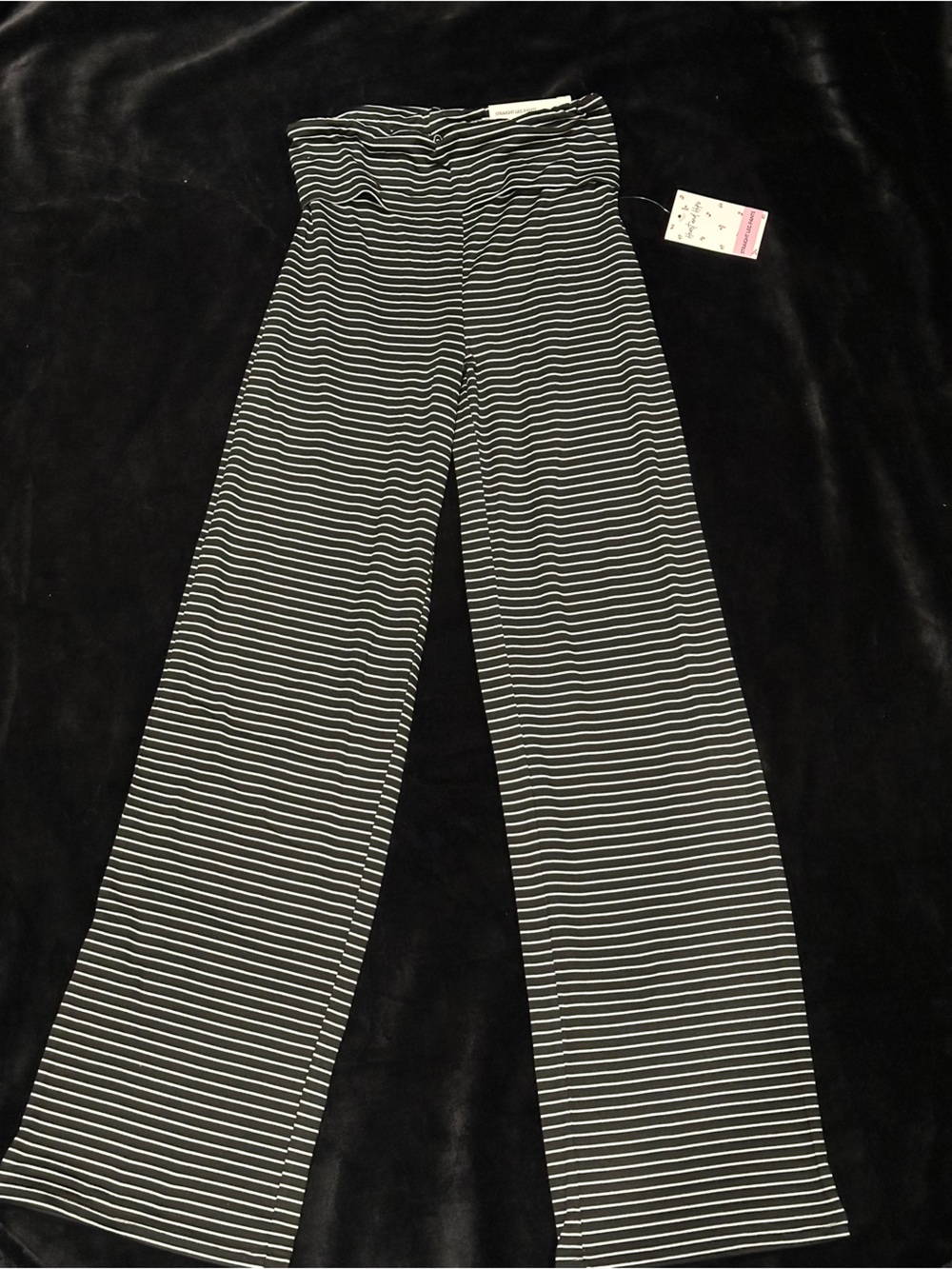 a new day Black and White Striped Straight Leg Women Jeans